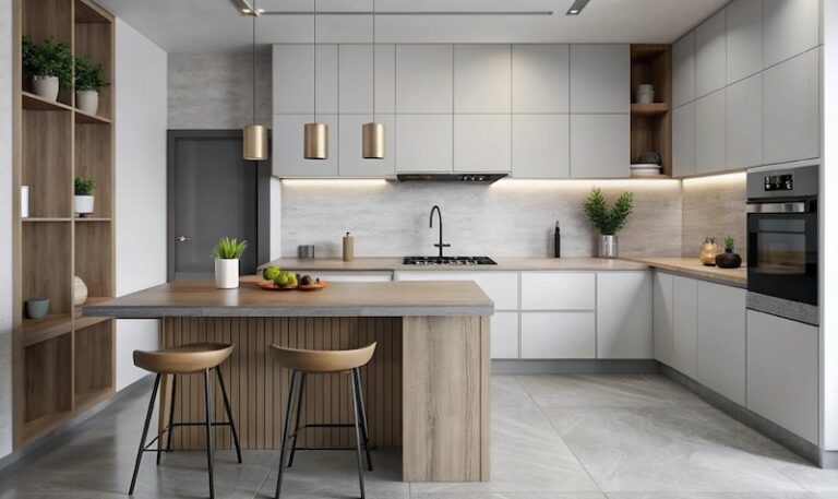 Snygg köksbild med skandinavisk ljus inredning.